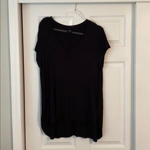 Black v-neck T-shirt